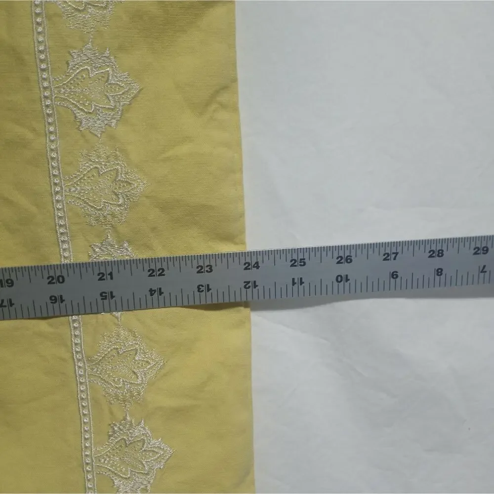 Madison Park 2 Yellow With White Embroidery Pillow Cases 24 X 24